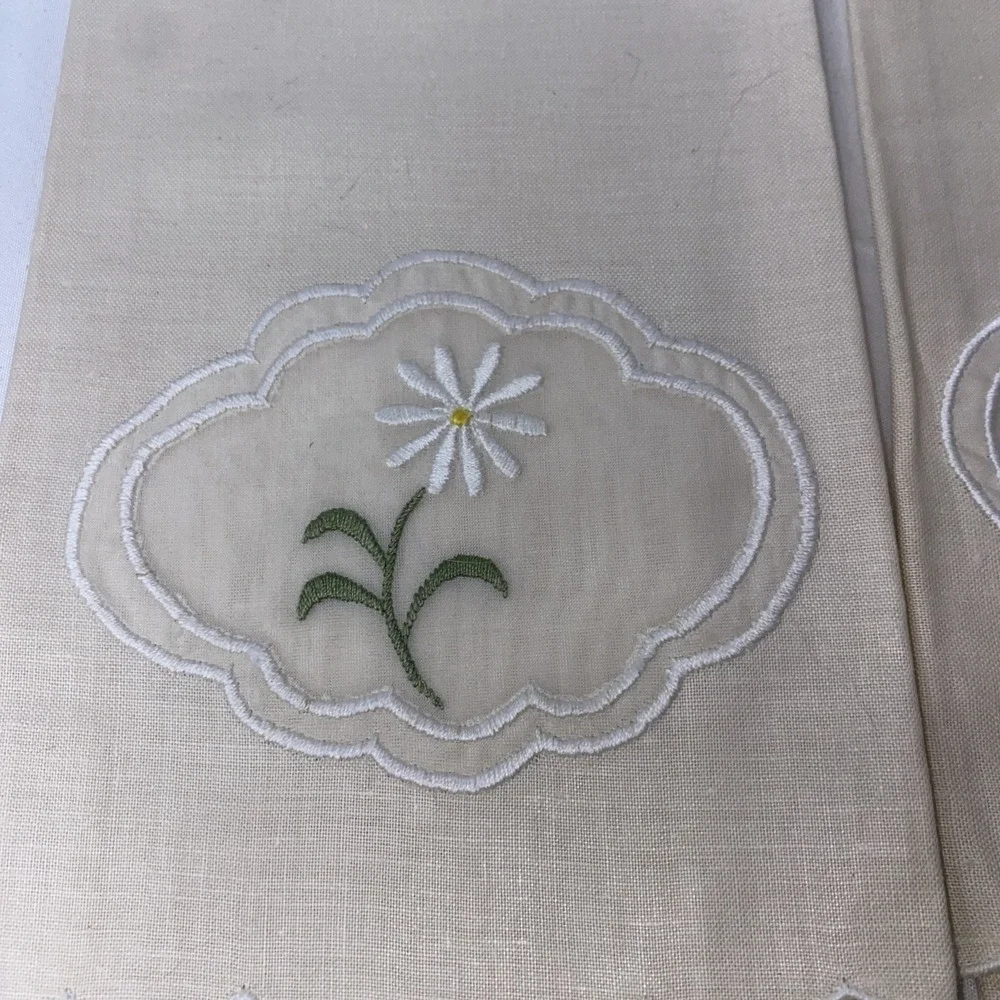 Vintage Scalloped Cocktail Napkins Hand Towels With Flowers